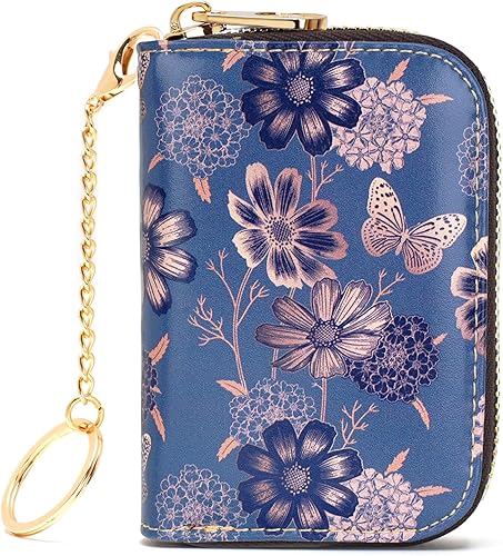 APHISON - Tarjetero con protección RFID, carteras , funda para tarjetas de cuero con cremallera para mujerniñacaja regalo