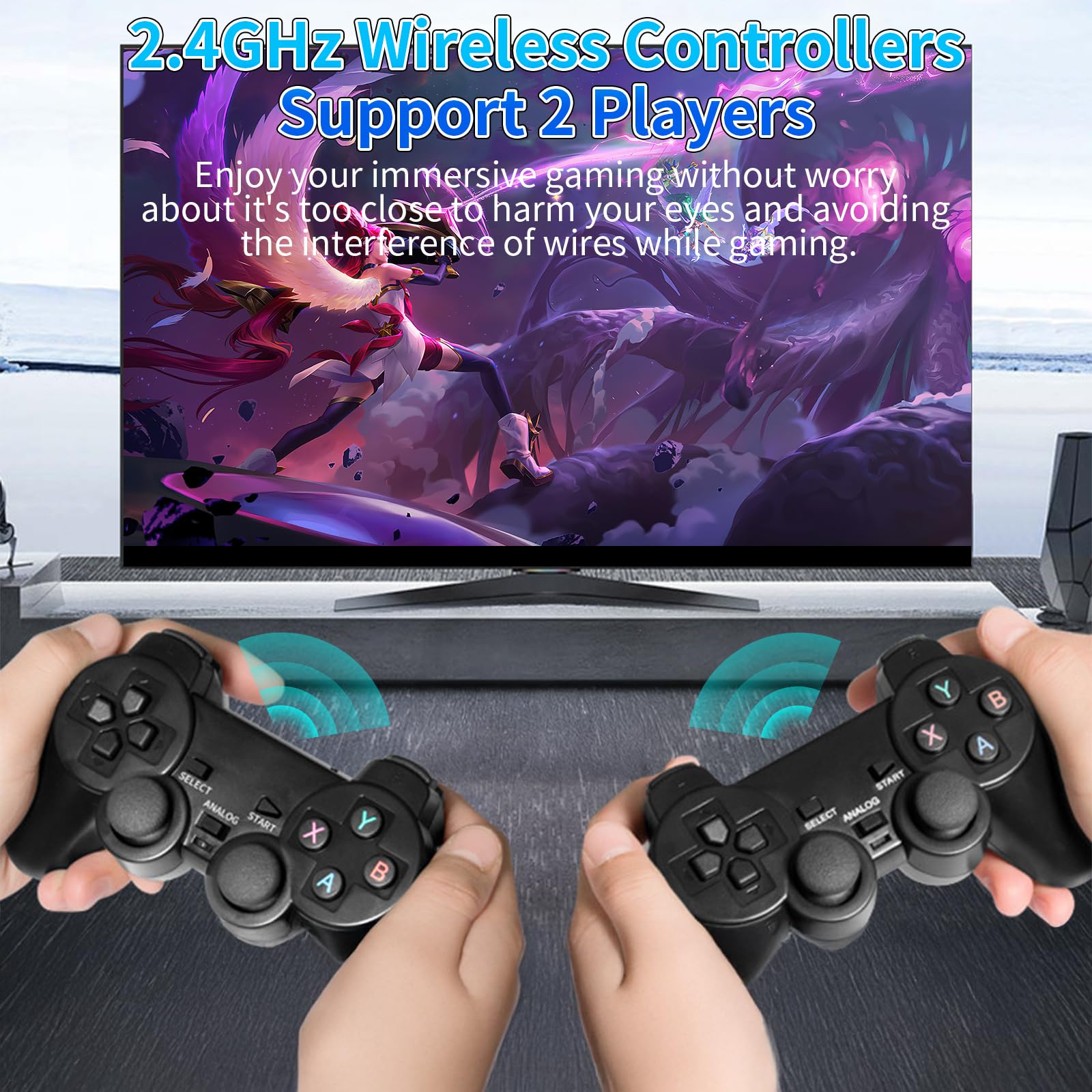 Retro Gaming Console - 20,000+ Built-in Classic Games, 18 Emulators 4K Game Console with 2 Wireless Controllers, 64GB Plug & Play Retro Video Game System for HDTV, Computer, Projector