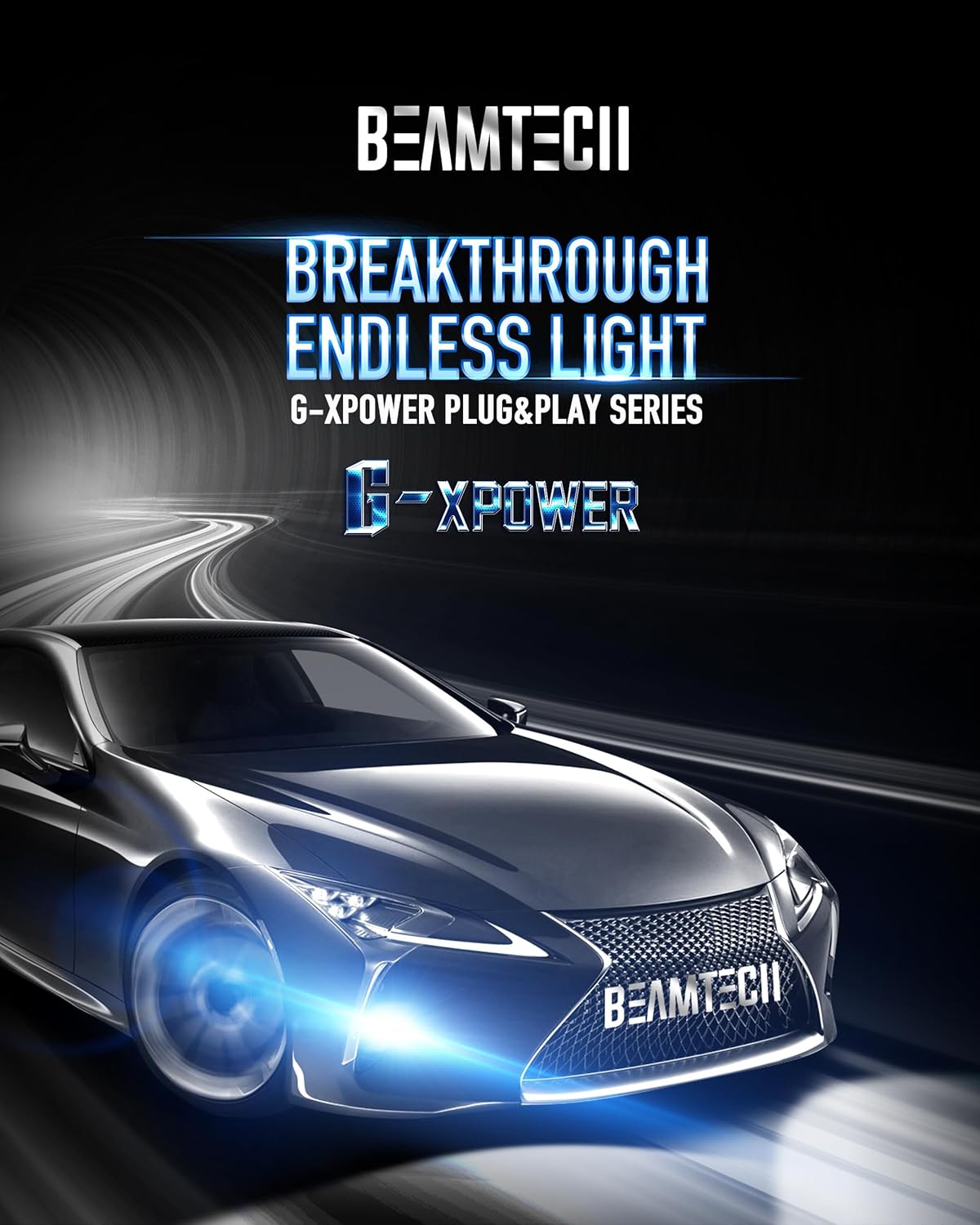 BEAMTECH H7 Light Bulbs, G-XPower Chips Fog Light Bulb 500% Brighter 6500K Xenon White Plug and Play, Pack of 2