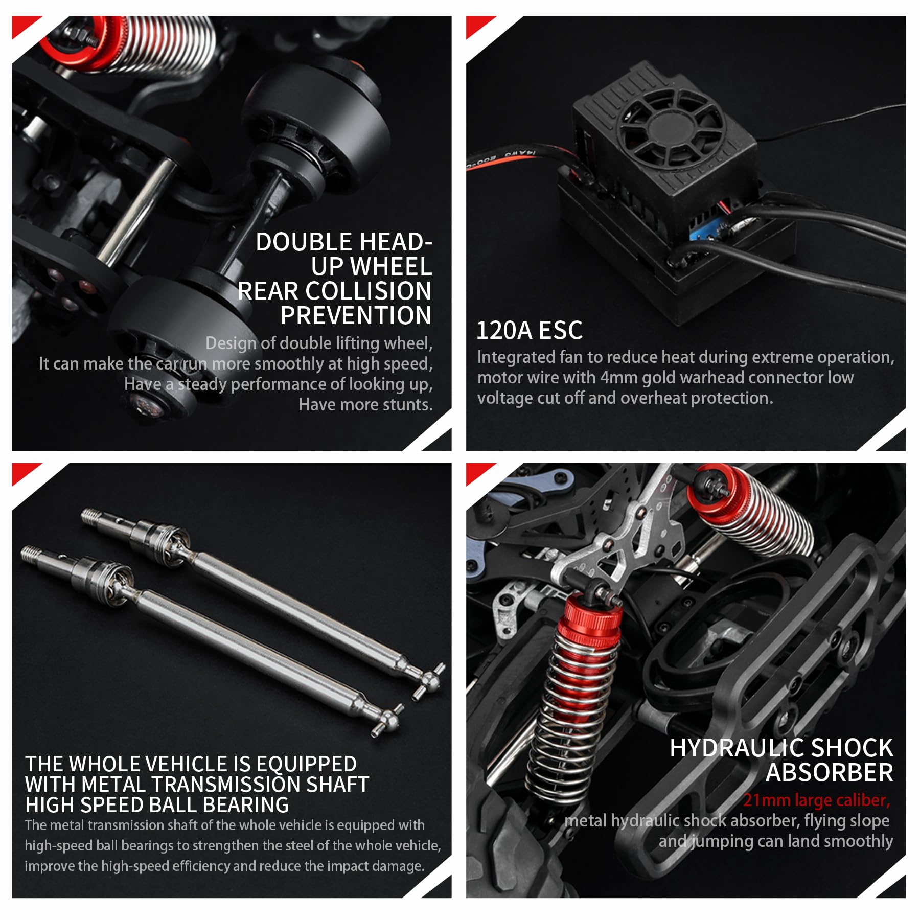 1:8 Maßstab Bürstenloser RC Monstertruck für Erwachsene, 100km/h+ High Speed 4x4 Offroad Ferngesteuertes Auto für Erwachsene mit Dual 3S Wiederaufladbarer Batterie Schnelle 4WD Fernbedienung