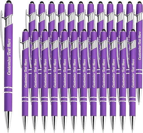 Miniatura 13 de Hasta 500 bolígrafos personalizados a granel con logotipo de mensaje de nombre comercial, bolígrafos grabados personalizados con lápiz óptico