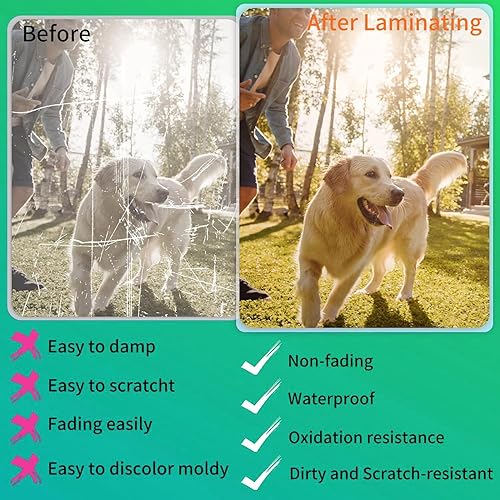 Miniatura 6 de Paquete de 100 hojas laminadoras de 5 mil de grosor, 9 x 11.5 pulgadas, bolsas de laminación térmica transparentes (tamaño carta), para suministros