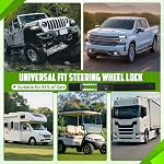 Password Car Steering Wheel Lock, Supports Mobile NFC Unlocking, Adjustable Car Wheel Lock Double Hook Locks Anti-Theft Car Device for Trucks, Vans, Vehicles with 2 Keys and 2 NFC Cards