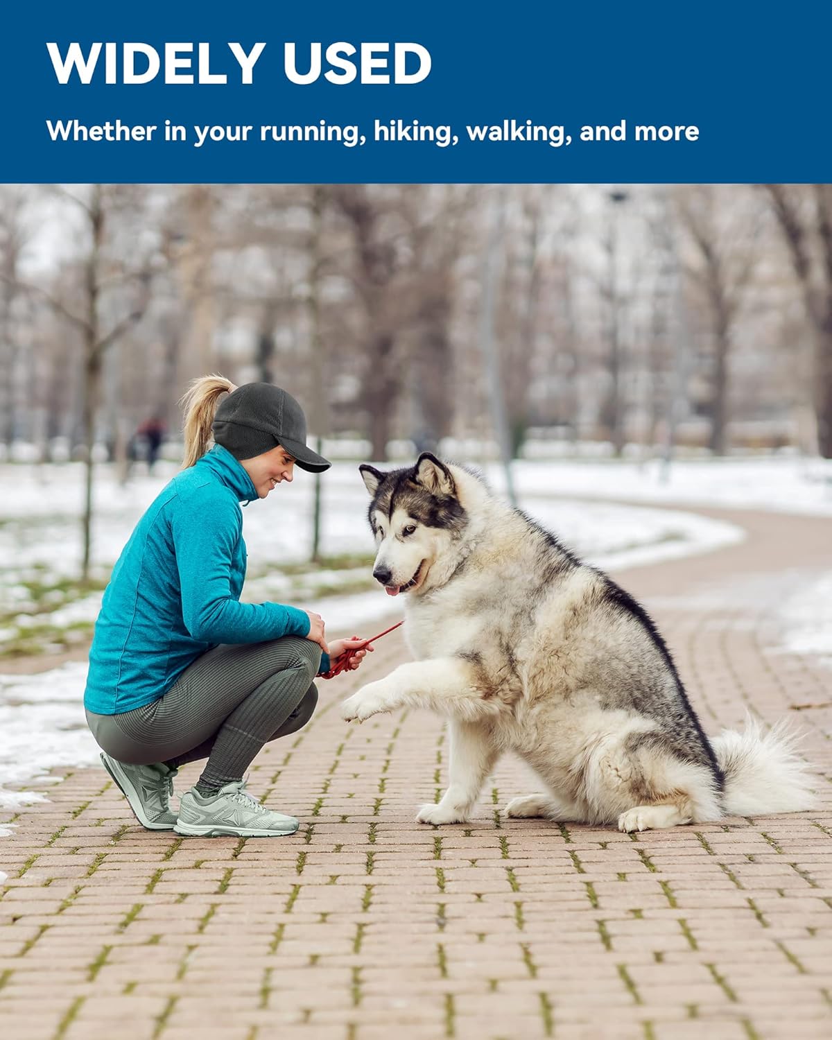 Gisdanchz Women's Stretchy Fleece Ponytail Hat with Earflap - Vertical Ponytail Hole Winter Hat for Any Hair - Image 7