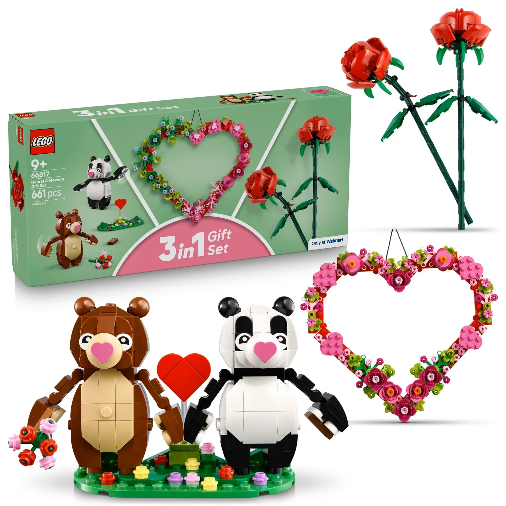 Hearts & Flowers Gift Set: Building Toy for Kids, Ages 9+, 3 Sets in 1, for Young Collectors, 66817