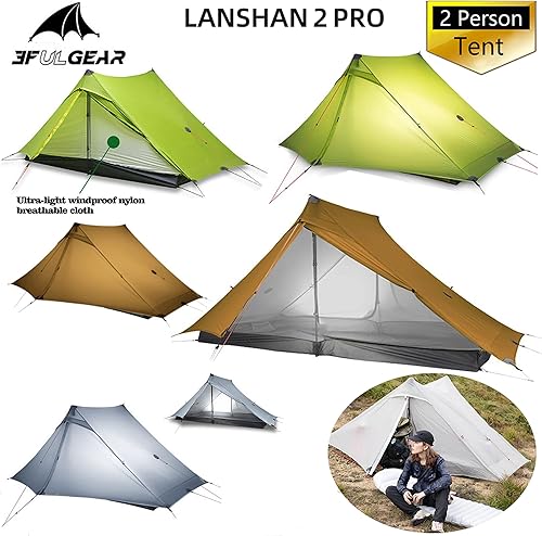 Miniatura 3 de 3F UL Gear Lanshan PRO Lanshan Tienda de campaña ultraligera Tienda de campaña ultraligera para 3 estaciones para 1 persona o 2 personas, camping,