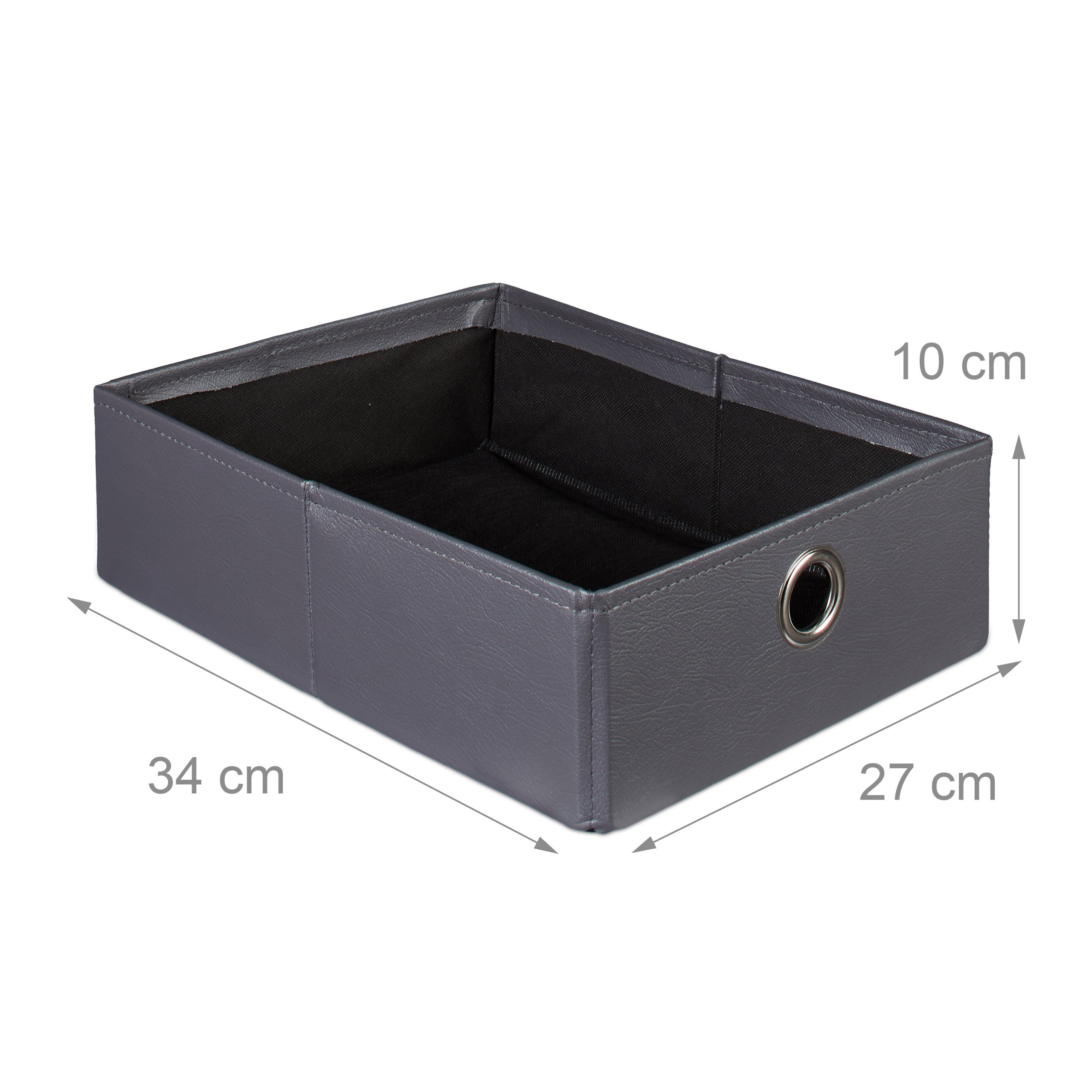 Relaxdays Tabouret de rangement carré pliant en similicuir avec couvercle amovible pouf ottoman de stockage cube pour salon pliable avec 2 tiroirs amovibles repose-pieds HxlxP: 38 x 38 x 38 cm, gris