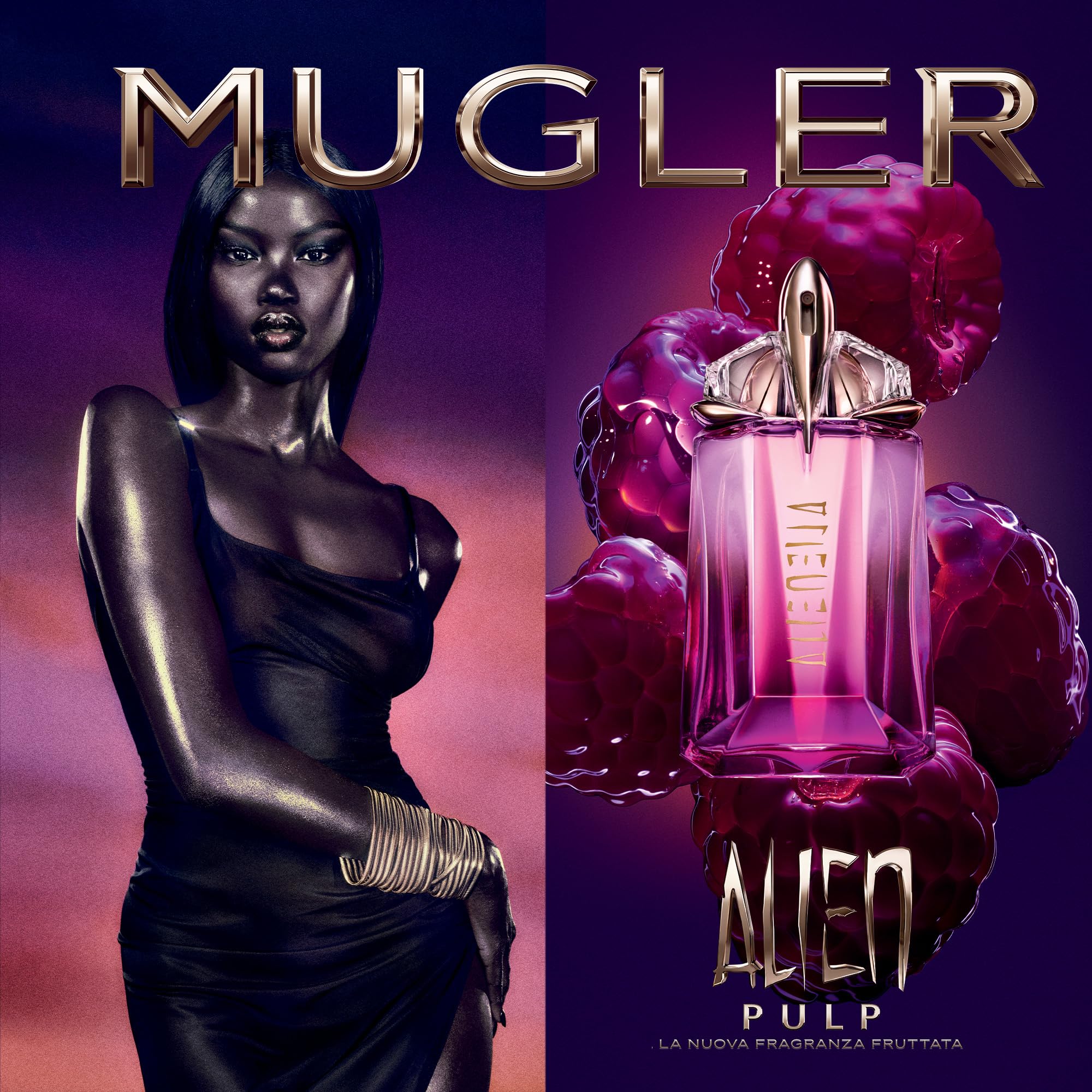 Mugler Alien Pulp Eau de Parfum Donna, Fragranza Floreale Fruttata con Lampone, Gelsomino Cremoso e Muschi Soffici, Flacone Iconico Talismano Ricaricabile, 30ml