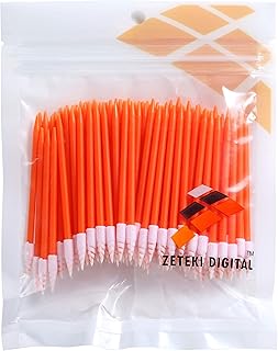 Zetek Spiral 100pcs Foam Tip Cleaning Swabs Sponge Stick for Inkjet Printer, Printhead, Camera, Cleanroom, Optical Lens, Gun, Automotive Detailing, Optical Equipment … …