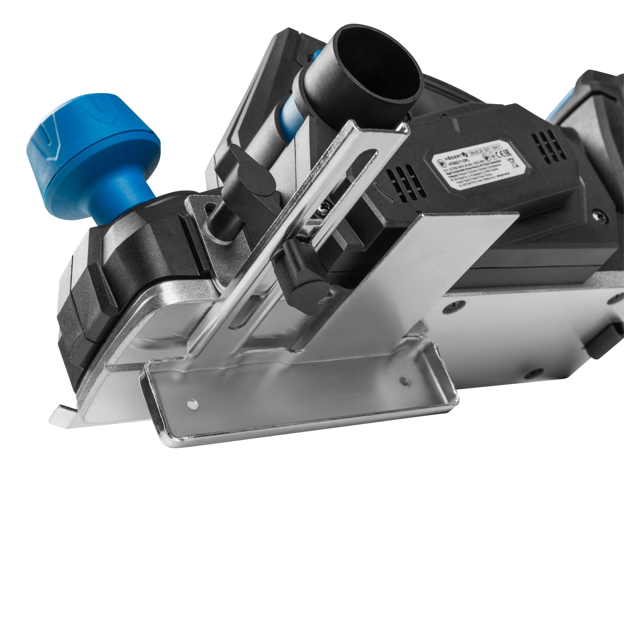 HÖGERT TECHNIK Cepillo Eléctrico a Batería 18V OneAccuSystem, motor sin escobillas, 82 mm de ancho, 16000 RPM, suela de aluminio, inalámbrico para carpintería, sin batería