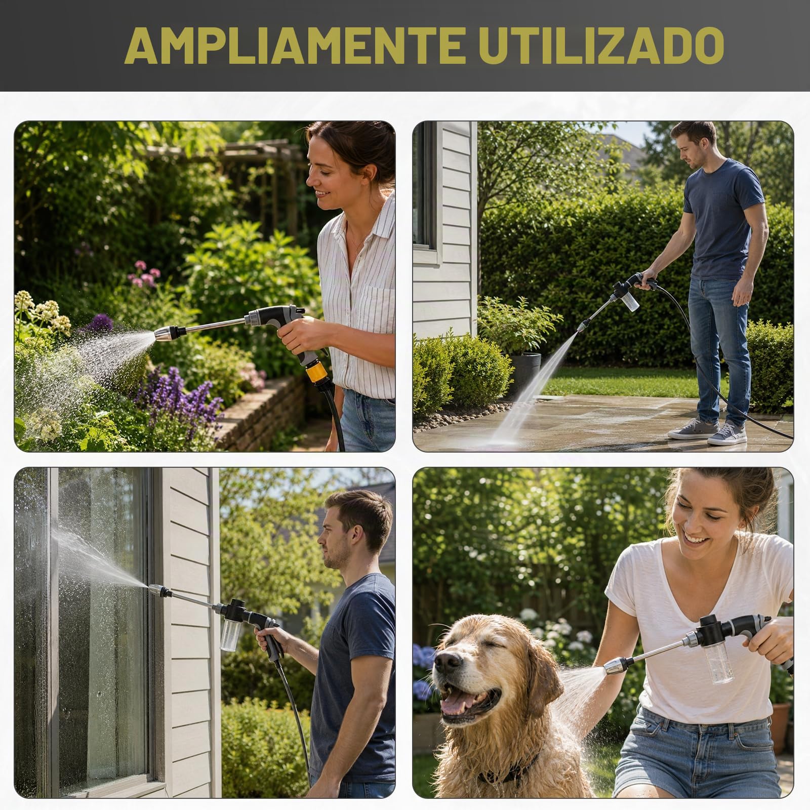 Jetterix Pressure Washer, Pistola de alta presión Power Jet, 3 Modos de pulverización, Pistola De Manguera De Jardín,Potente cañón de Espuma Multifuncional, para riego, Lavado de Coche y Patio