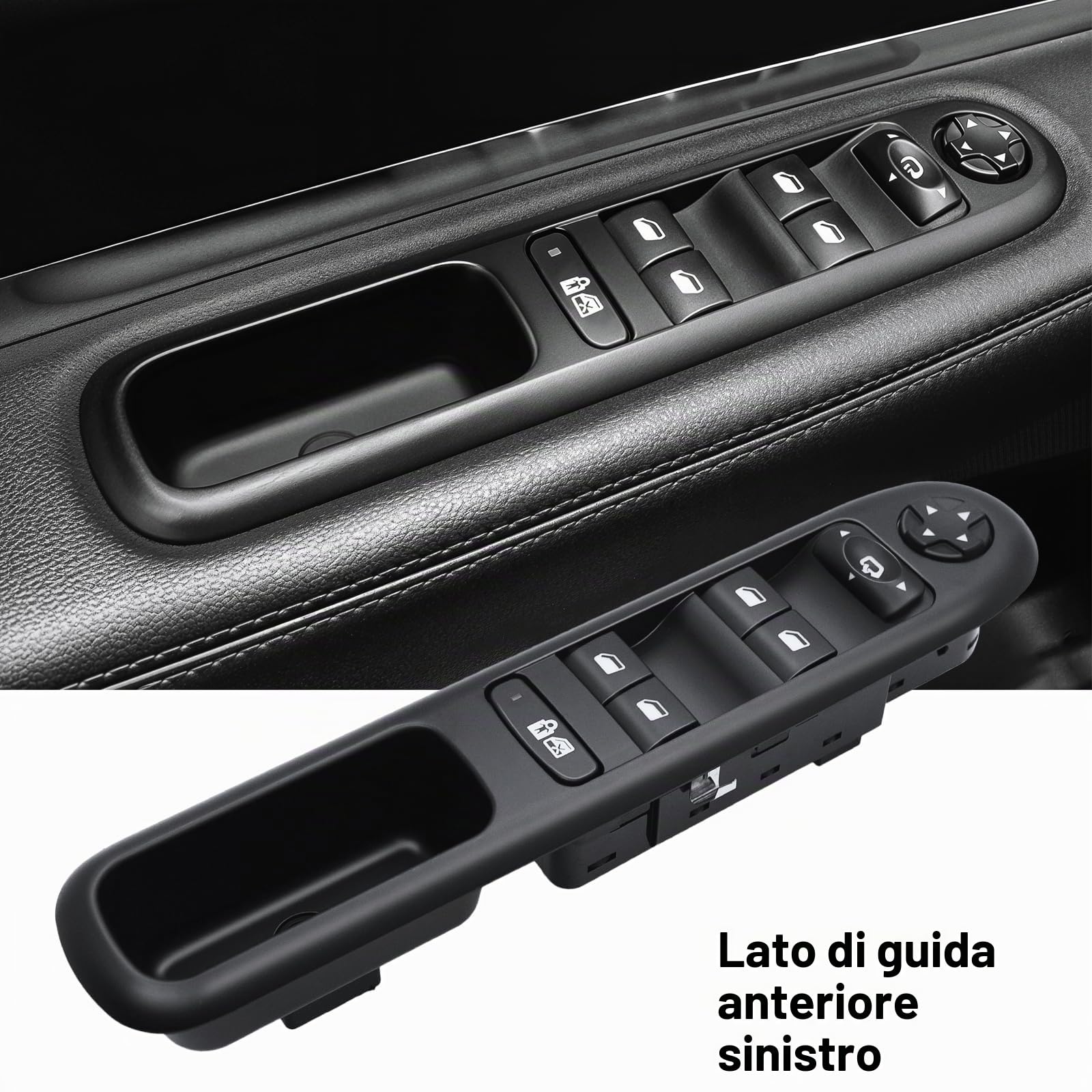 KAOLALI Interruttore di Comando Elettrico Compatibile, Pulsanti Alzavetri Pulsantiera 96650621ZD Compatibile con Peugeot 3008 5008 Wagon 2009-2016