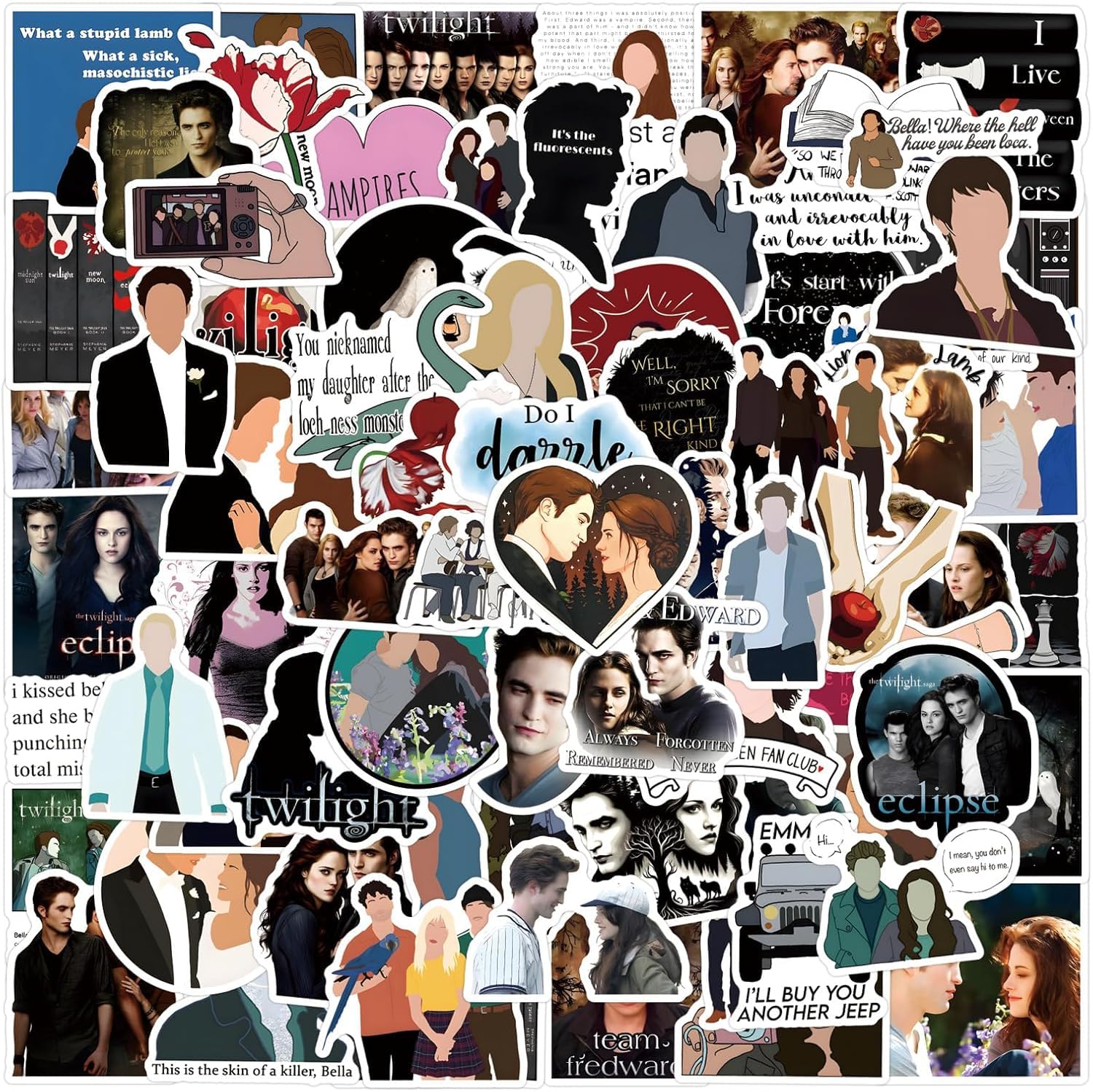 110Pcs Twilight Stickers - Cool Graffiti Waterproof Vinyl Stickers for Water Bottle, Laptop, Skateboard - Teens and Adults — image 1