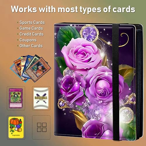 Vista 75 de Carpeta para tarjetas de intercambio, 4 bolsillos para tarjetas intercambiables, 400 bolsillos de doble cara, funda para tarjetas de tamaño Galaxia