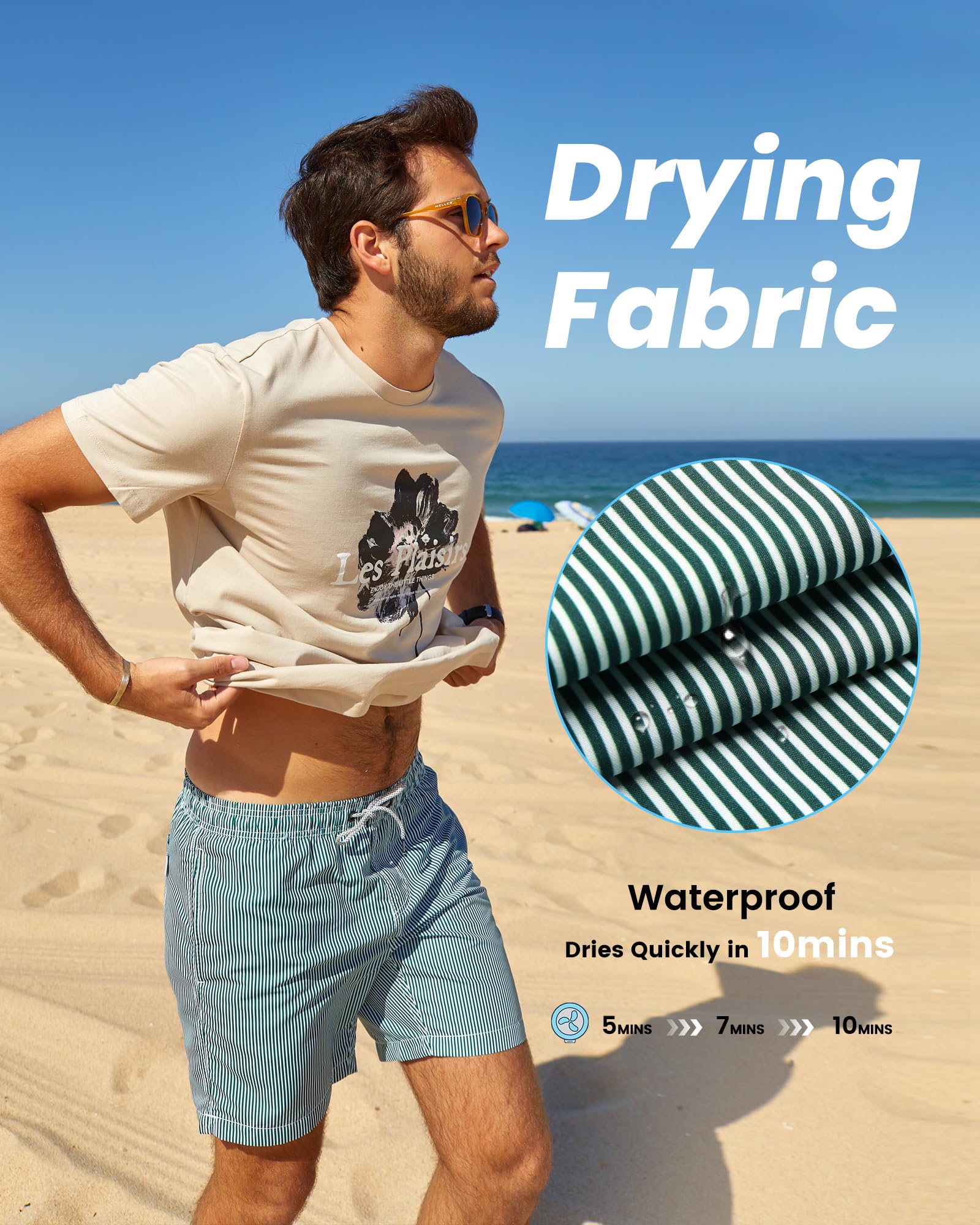 MaaMgic Pantaloncini da Bagno da Uomo Asciugatura Veloce Costume da Bagno per Surf sulla Spiaggia Multi-funzioni Allenamento casa con Fodera in Mesh con Fodera in Mesh