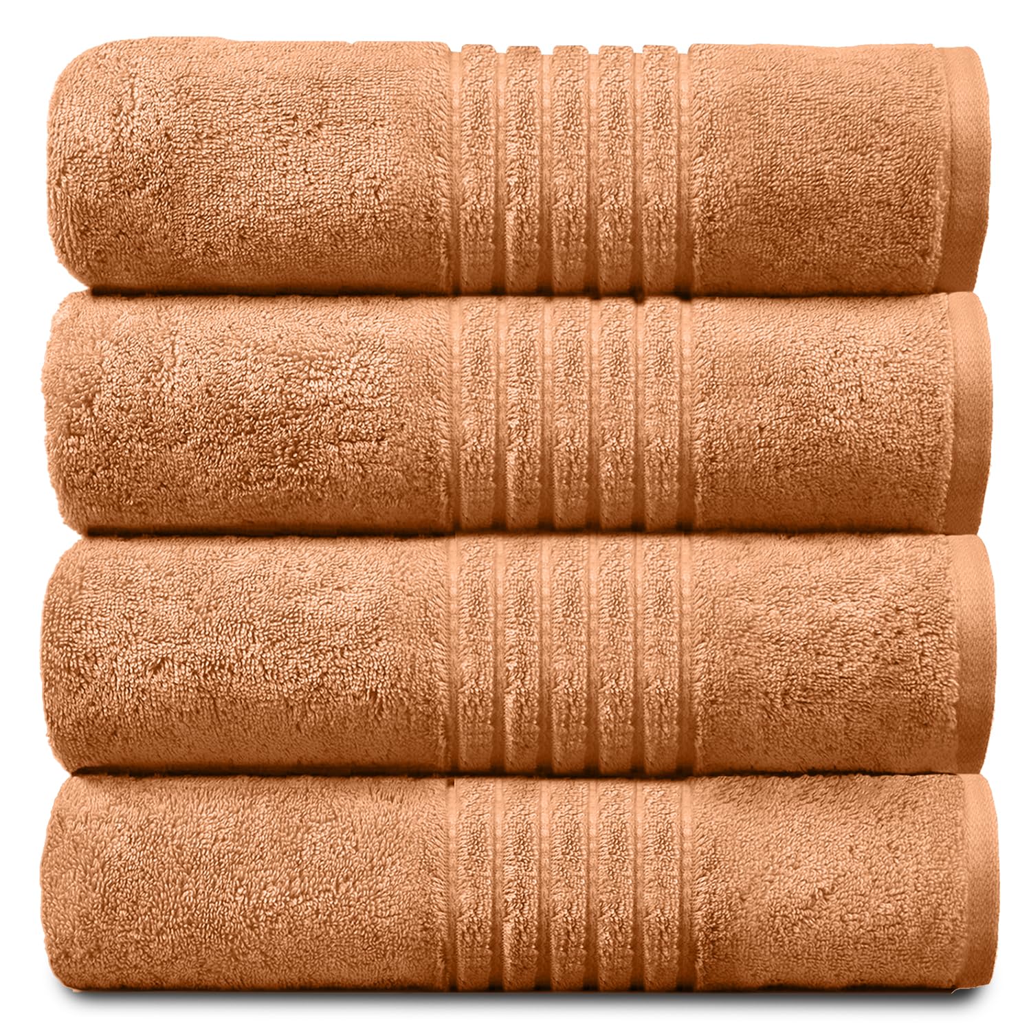 GC GAVENO CAVAILIA New Hampton Hand Towels, Ultra Soft Extra Absorbent Pack of 4 Luxury Towel Set, 100% Ringspun Cotton, Peach, 4PK