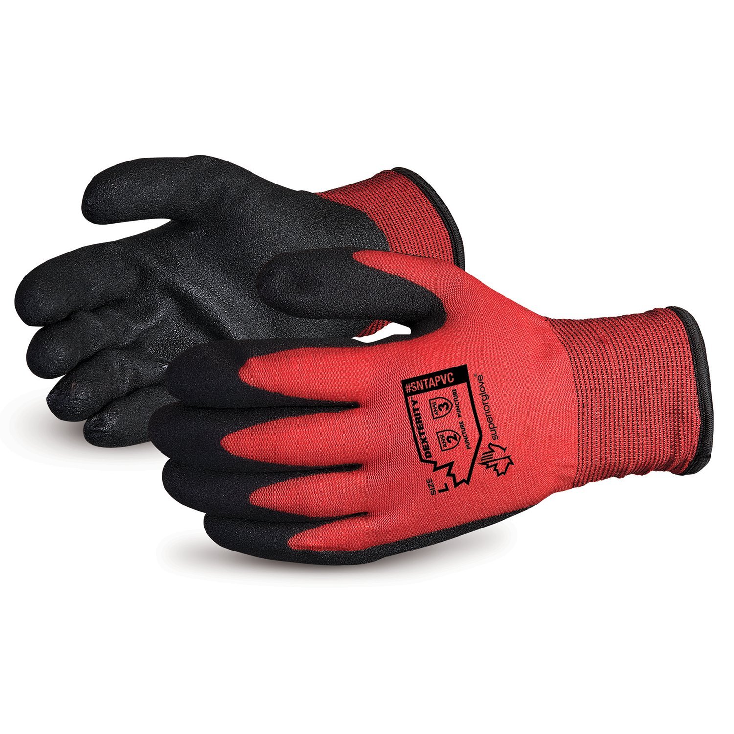 Superior Winter Work Gloves - Fleece-Lined with Black Tight Grip Palms (Cold Temperatures) SNTAPVC – Size X-Large