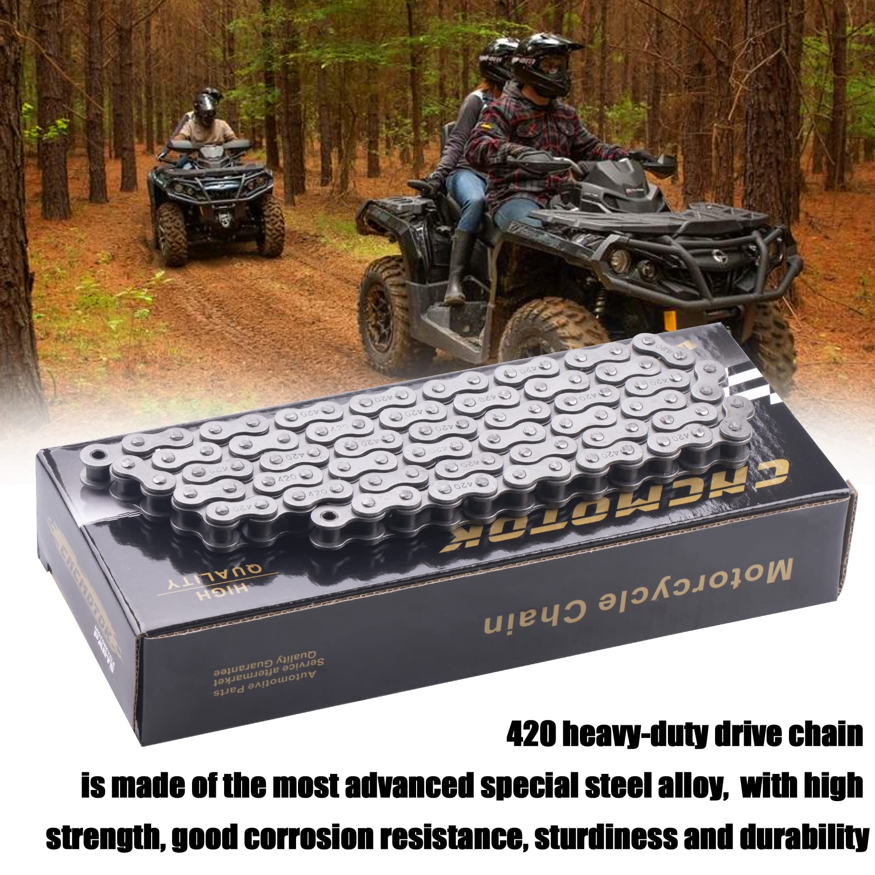 Coleman Mini Bike Chain 90 Links CNCMOTOK 420 Roller Chain Kit With Chain Breaker – 90 Link Chain For Coleman BT200X, CT200U, TrailMaster & MASSIMO Mini Bikes Gas Cap - View #11