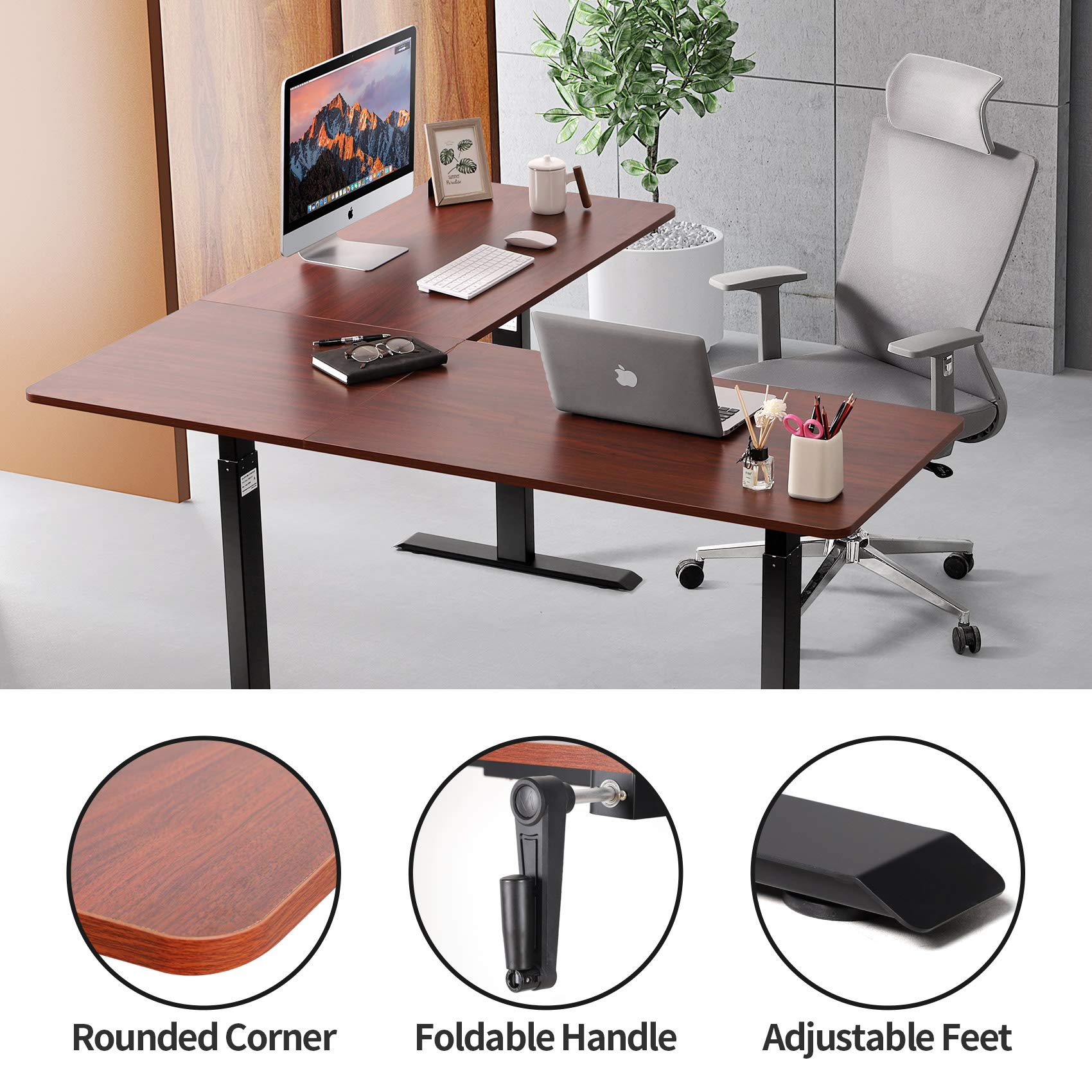 Amazon.com: UNICOO – L Shaped Crank Height Adjustable Standing