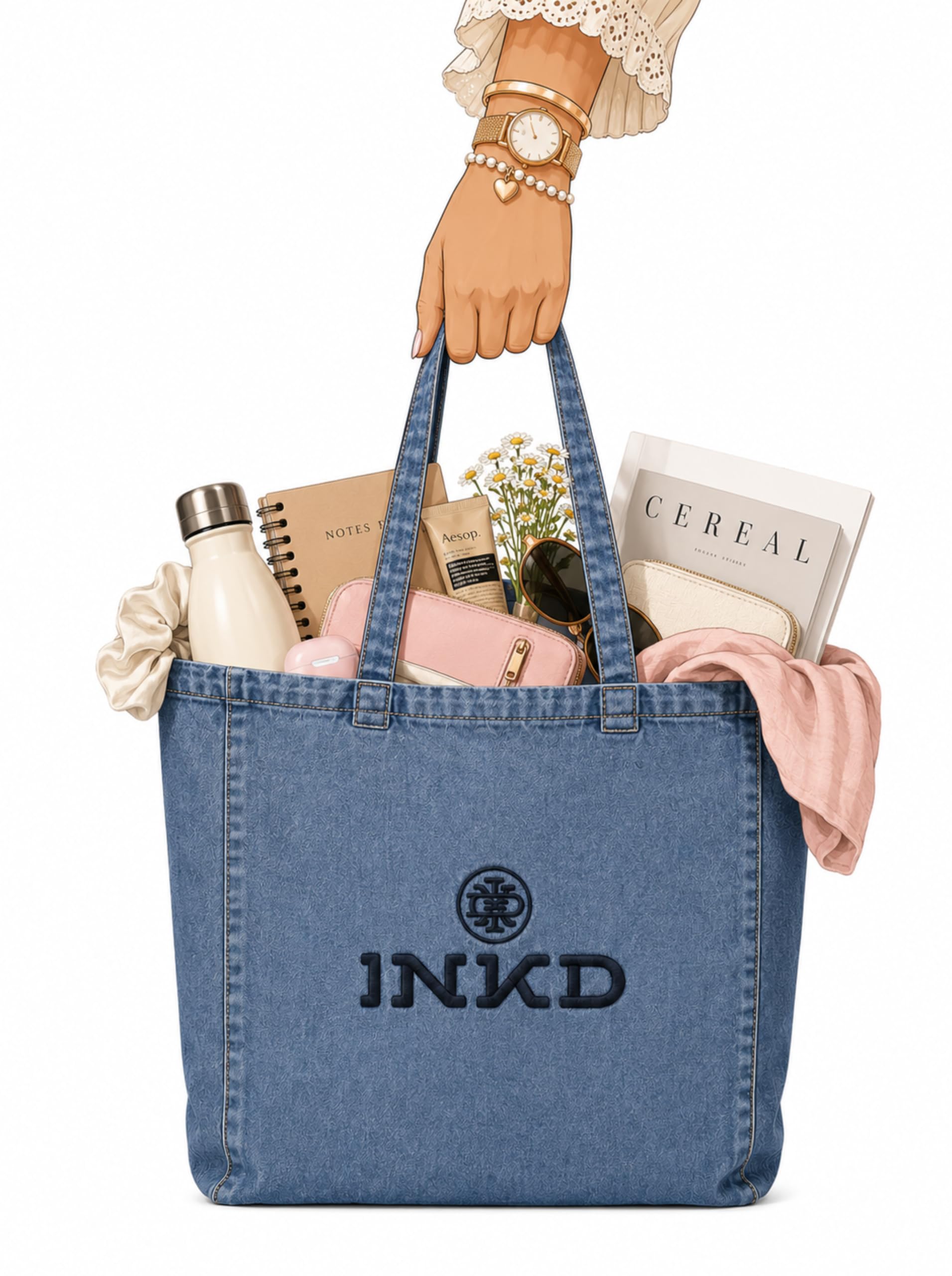 Denim Tote Bags - Unisex Bag | 15"x14"x4" | Lightweight & Durable | Cotton Blend | Utility Bag-image-33