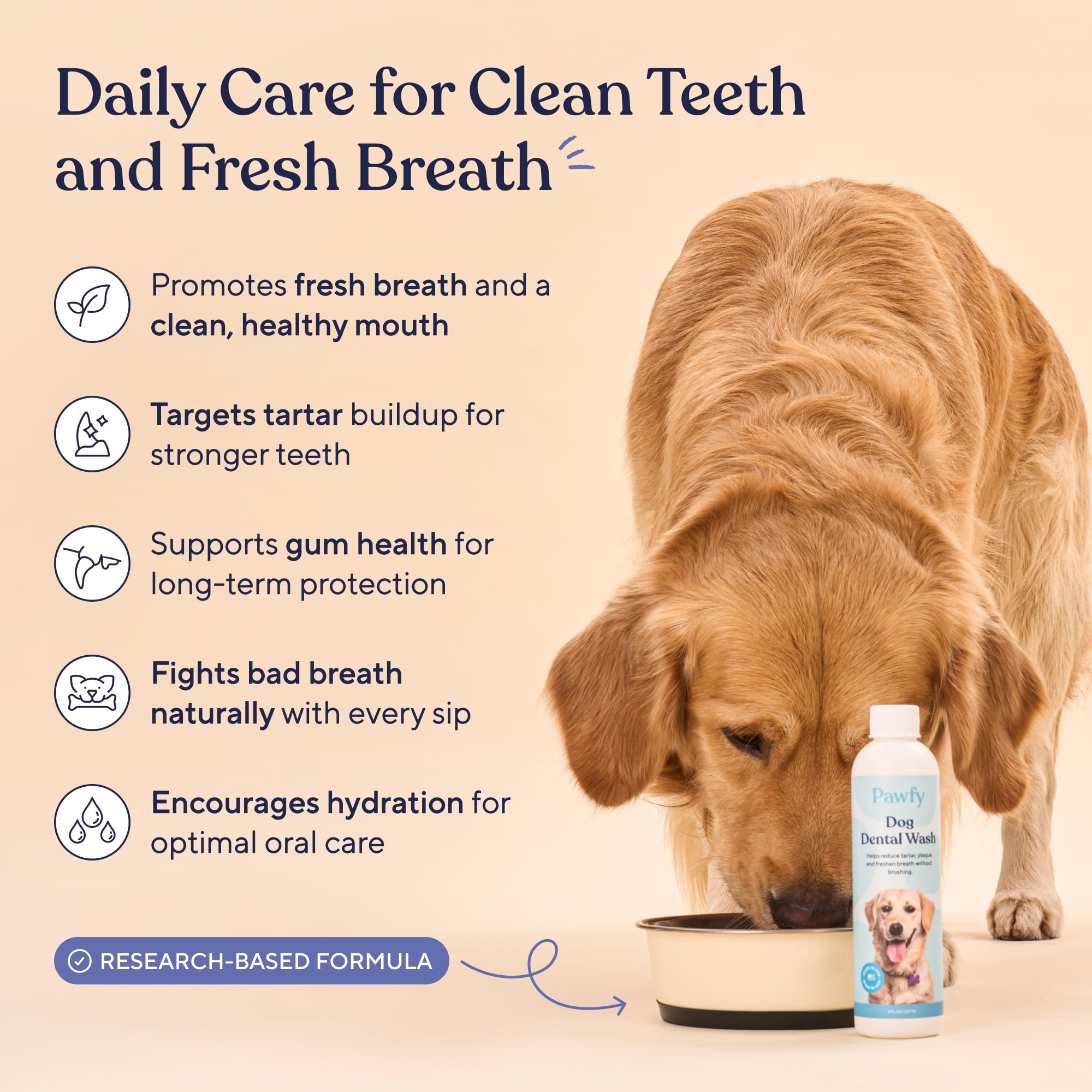 Pawfy Dog Breath Freshener with Specialized Dental Care Formula | Dog Teeth Cleaning & Mouthwash | Helps Freshen Dogs Breath with Easy Water Additive | Supports Plaque and Tartar Control - image 5