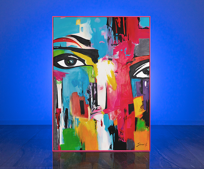 Tableau Abstrait Moderne YS Art - Peinture Acrylique Sur Toile 140x100 Cm - Main