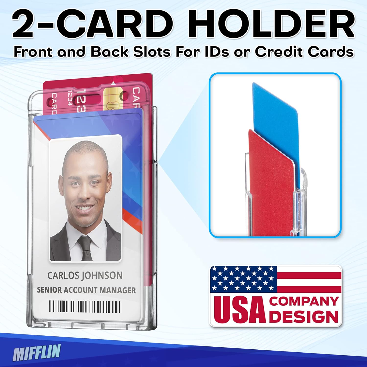Buy Mifflin Rigid ID Name Badge Holders (Frosted, Vertical 3.45x2.1