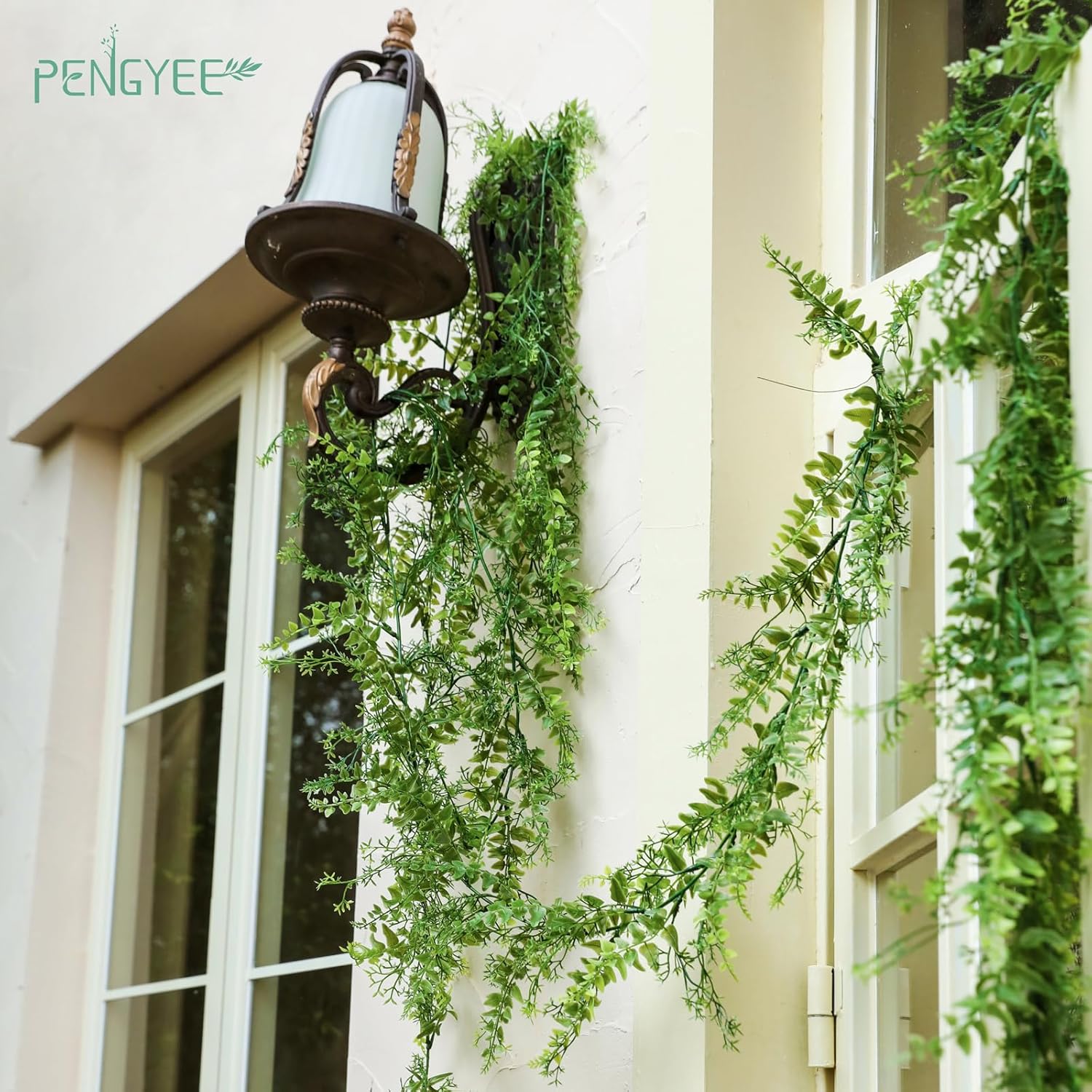 6 Pack 5.57ft Artificial Greenery Garland, Leaf Garland for Room Decor, Fern Garlands for Decoration, Fake Vines Hanging Plants for Home Bedroom Garden Wall Wedding Decor