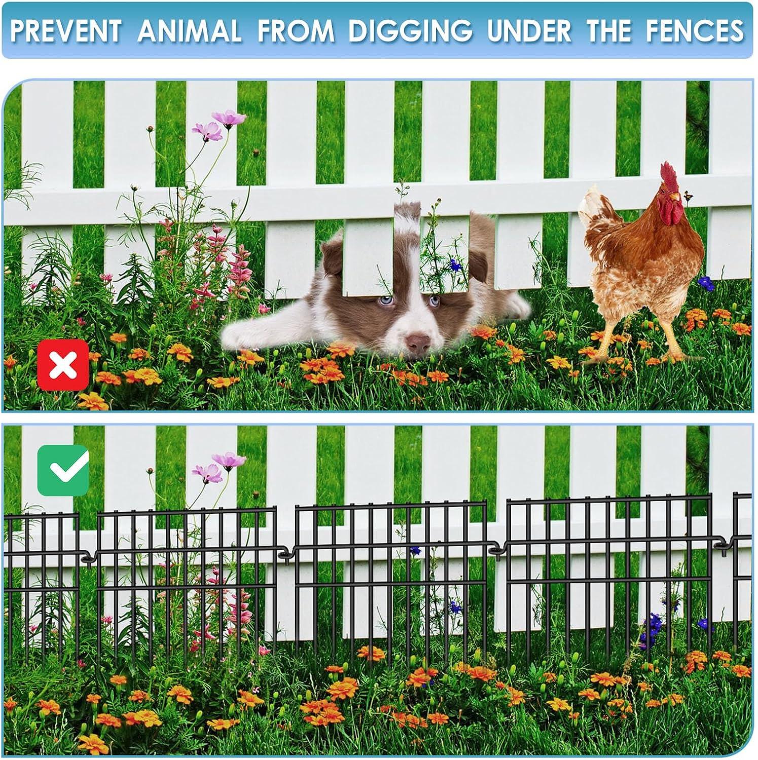 37ft (L) X 13in (H) Garden Animal Barrier Fence, 26 Martinique Ubuy