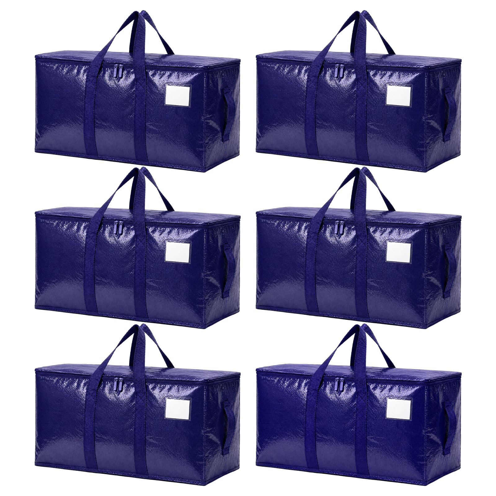 Songrey Extra Large Heavy Duty Moving Bags, 6 Pack, Dark Blue