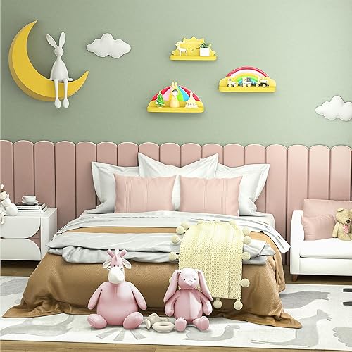 Miniatura 2 de Veluckin Estantes flotantes para habitación de niños, guardería, decoración de pared, estilo compacto para sala de estar, dormitorio, baño, paquete