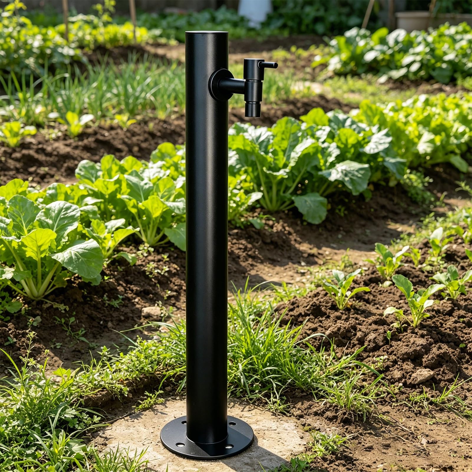 Freestanding Stainless Steel Garden Water Column, Outside Faucet Post Vertical Yard Hydrant for Backyard Pond, Lawn & Landscape Irrigation