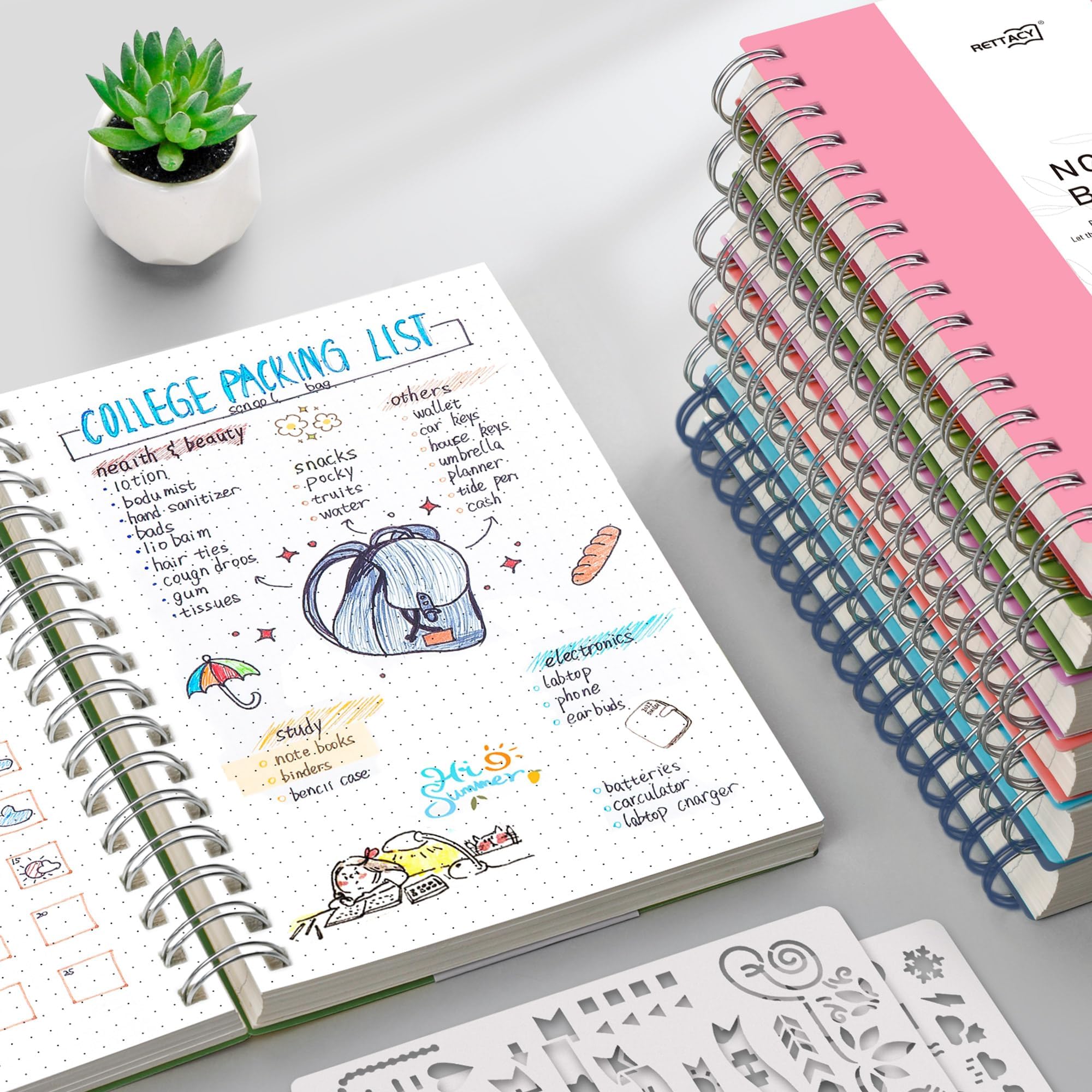 Leitz A5 Notitieboek Met PP Kaft, Paars, Spiraalgebonden, 80 Vellen, Geruit, Ivoorkleurige Vellen Van 90 Gsm, WOW