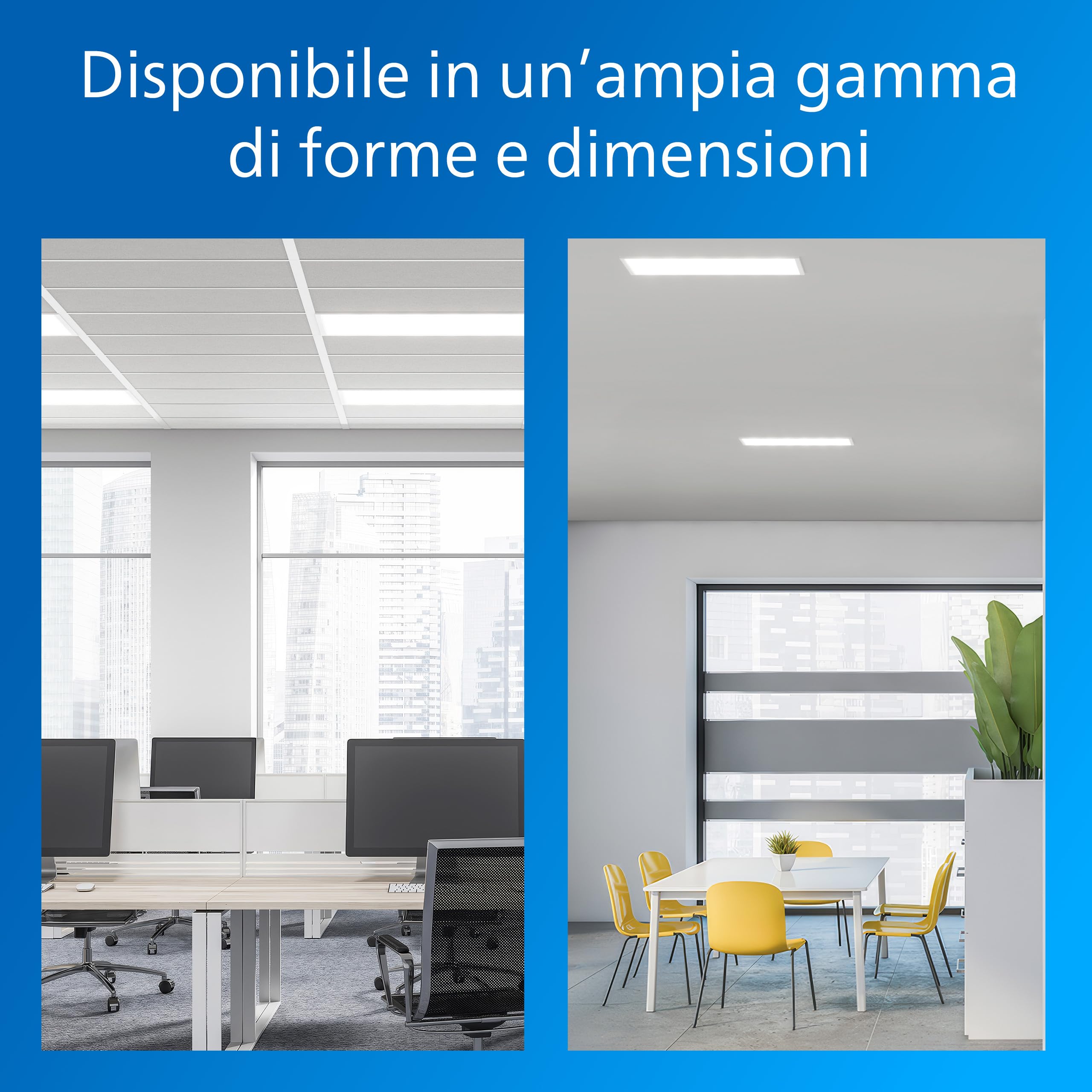 Philips Projectline Pannello LED 6060 | 3200 lm, 4000 K, Efficienza energetica ottima, Durata fino a 35000 ore, Per corridoi e aree di lavoro