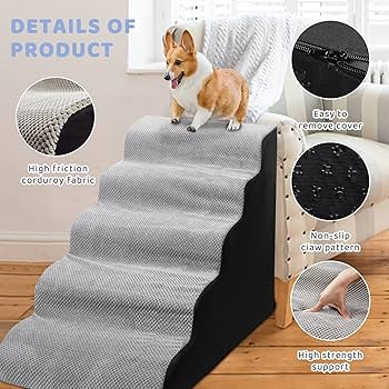Amazon.com : Foam 5 Step Dogs Stairs & Steps Ramps for High