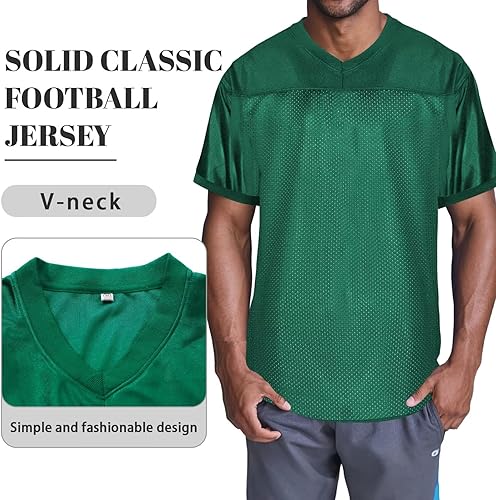 Miniatura 2 de Camiseta de fútbol en blanco, camiseta de fútbol de malla lisa de los años 90, hip hop, retro, activa, unisex, para entrenamiento, camiseta