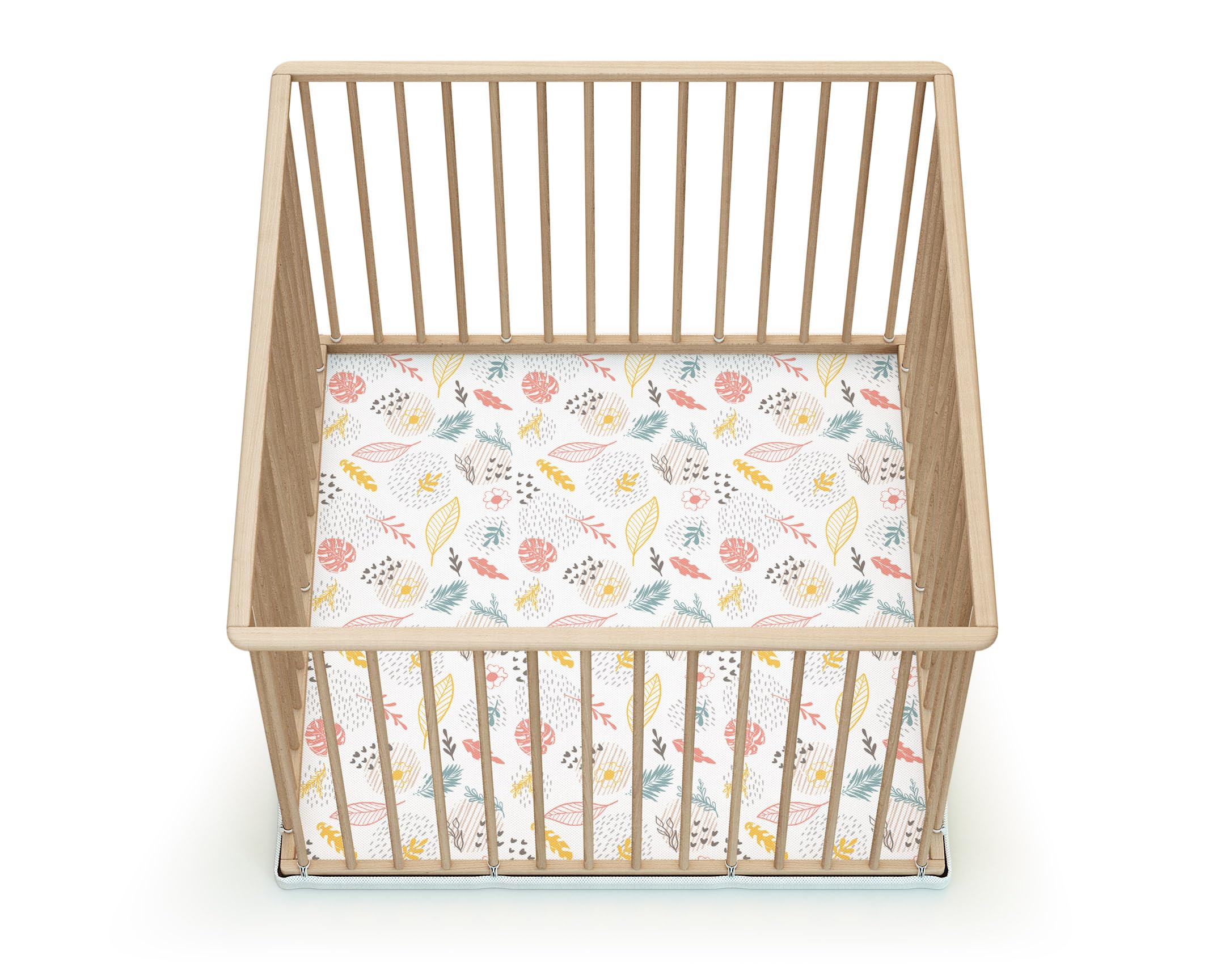 WEBABY - Parc bébé en bois 100 x 100 cm (Beige, 100x100)