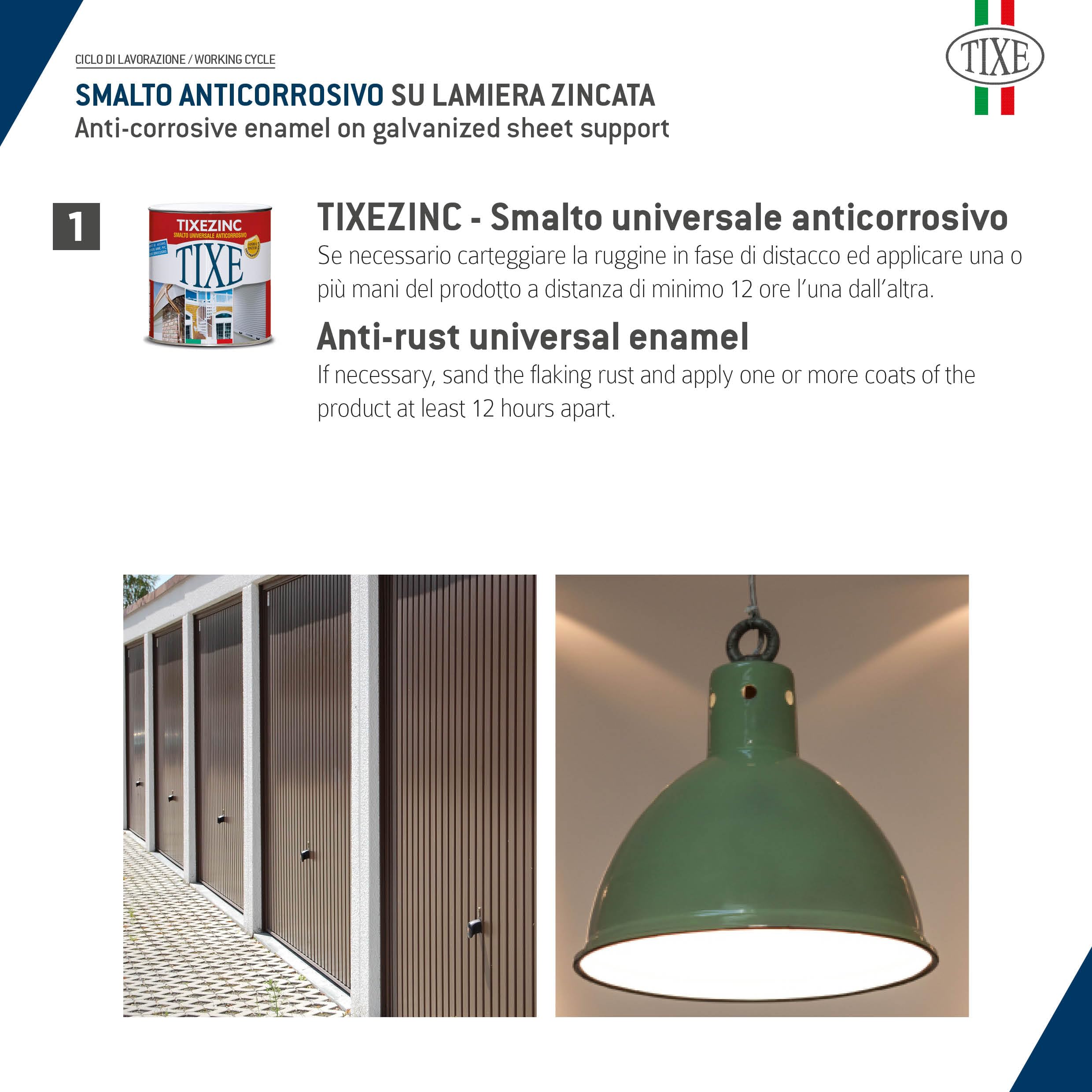 TIXE Tixezinc Smalto Universale Anticorrosivo, Bianco 2.5 Lt | Vernice Protettiva Anticorrosione a Finitura Lucide | Superfici Interne ed Esterne | Made in Italy