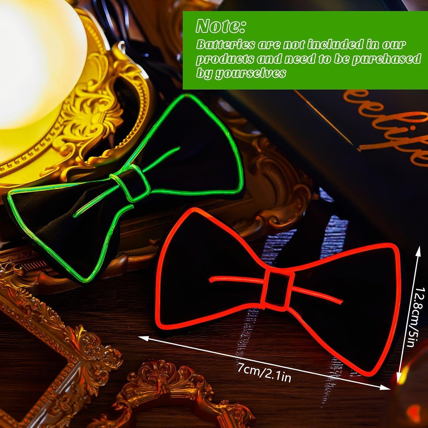 Hercicy Halloween Carnival LED Light up Bow Tie for Women Men image 2