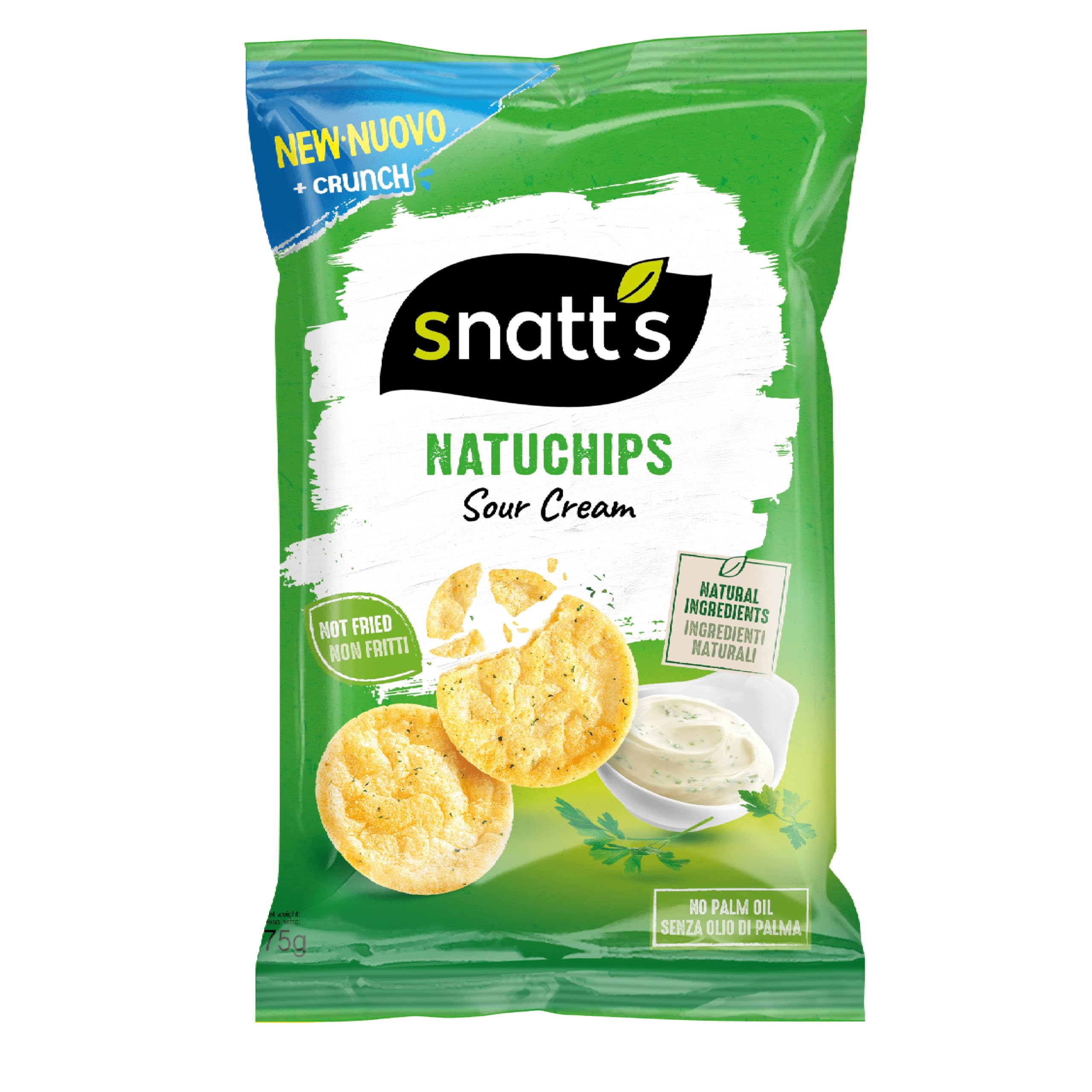 Snatt's Popped Chips Sour Cream, 75g | Light & Crunchy Popped Snack | 100% Natural Ingredients | Gluten-Free | Healthy, Not Fried | Guilt-Free Snacking