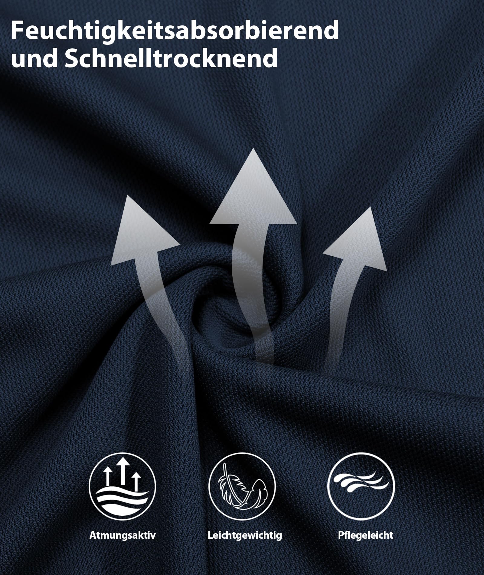JACKETOWN 2er Pack Poloshirts Herren Kurzarm Golf Polo Hemd Männer mit Tasche Schnelltrocknend Atmungsaktives Work Polohemd Herren Sommer Slim Fit Shirt Tennis Basic Tshirt