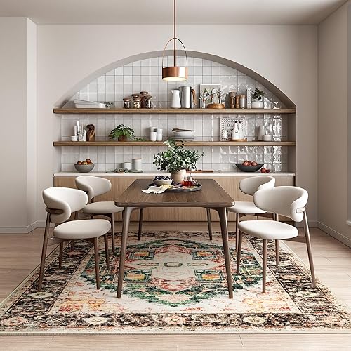 Miniatura 5 de Alfombras de área lavables de 8 x 10 pies, alfombra antideslizante de pelo corto, alfombra de área suave para sala de estar, comedor, dormitorio,