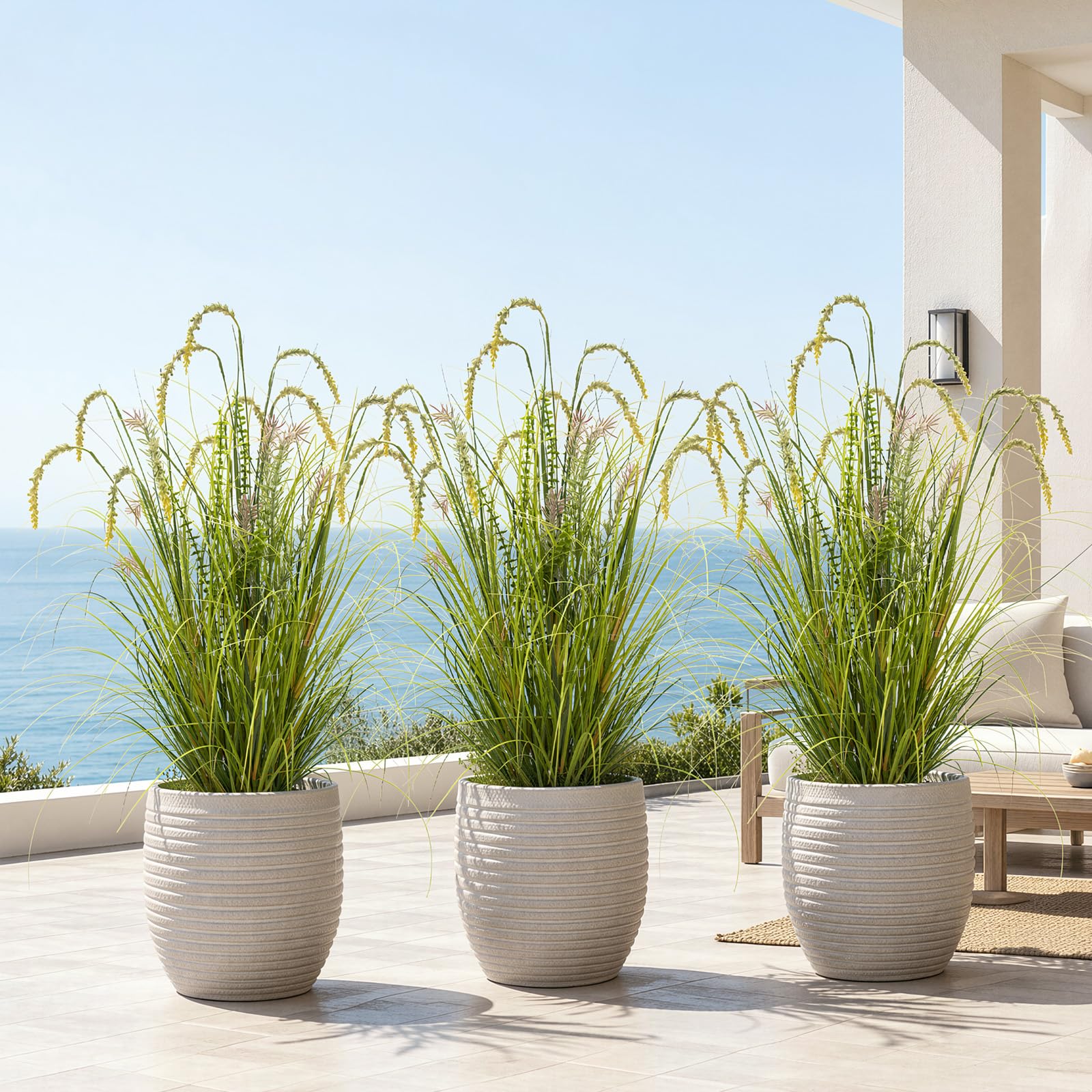 Erba artificiale da 0,9 m con canne artificiali alte per esterni e interni, piante e fiori finti in vaso, regali di inaugurazione della casa, per soggiorno, ufficio, camera da letto