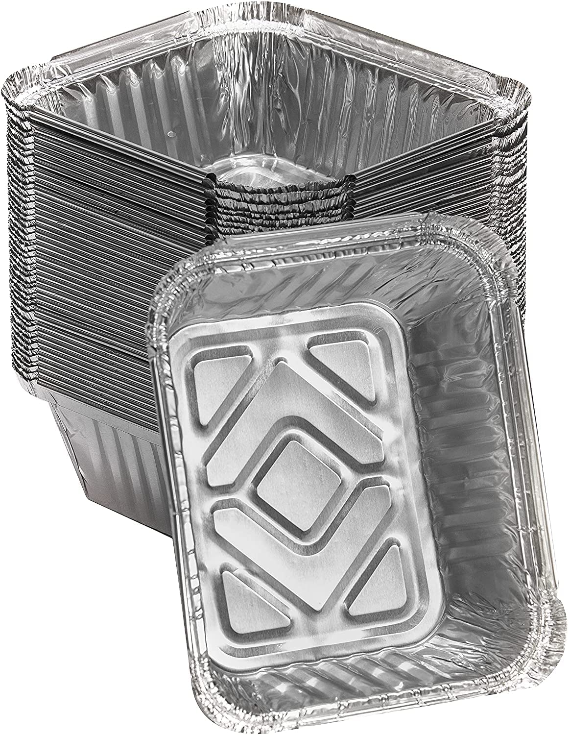 Matangi Plus Aluminium FOIL Food CONTAINERS Trays (No2-14 x 12 x 5 cm) foil Backed Lids Party/Takeaway, Baking, Cooking, Parcel, Lasagne (24)