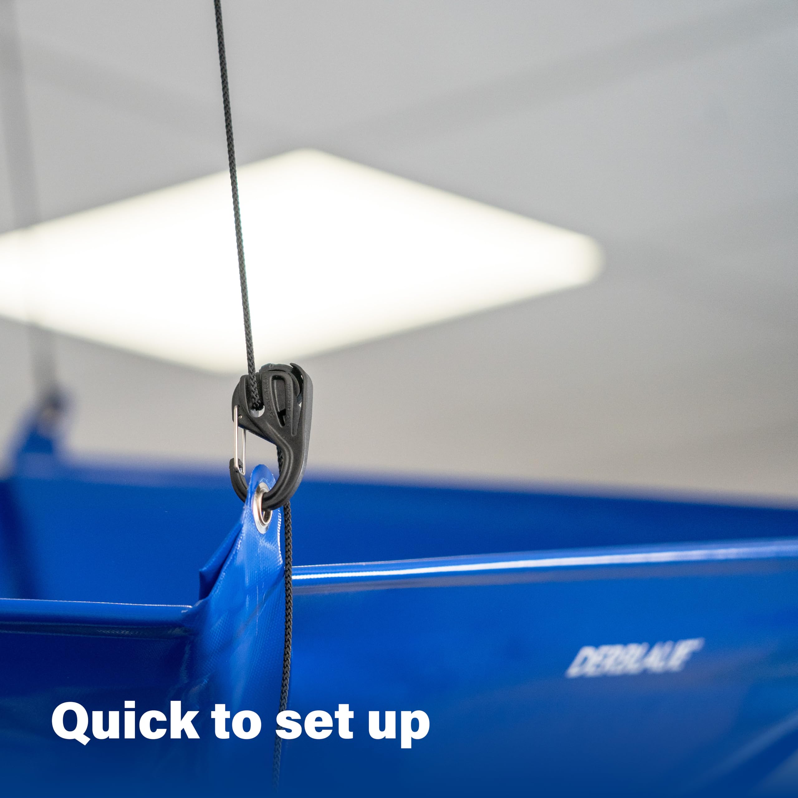 DERBLAUE Imbuto per cassette da soffitto, 110 x 110 cm, capacità 70 litri, attacco da 3/4"