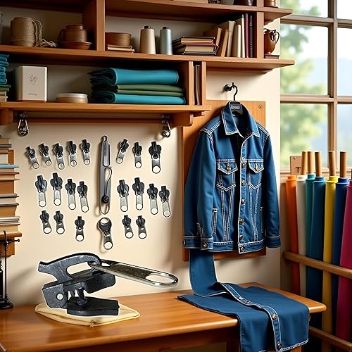 Miniatura 2 de Kit de reparación de cremallera de fijación instantánea universal de 6 piezas, color negro, kit de reparación de cremallera deslizante de dientes,