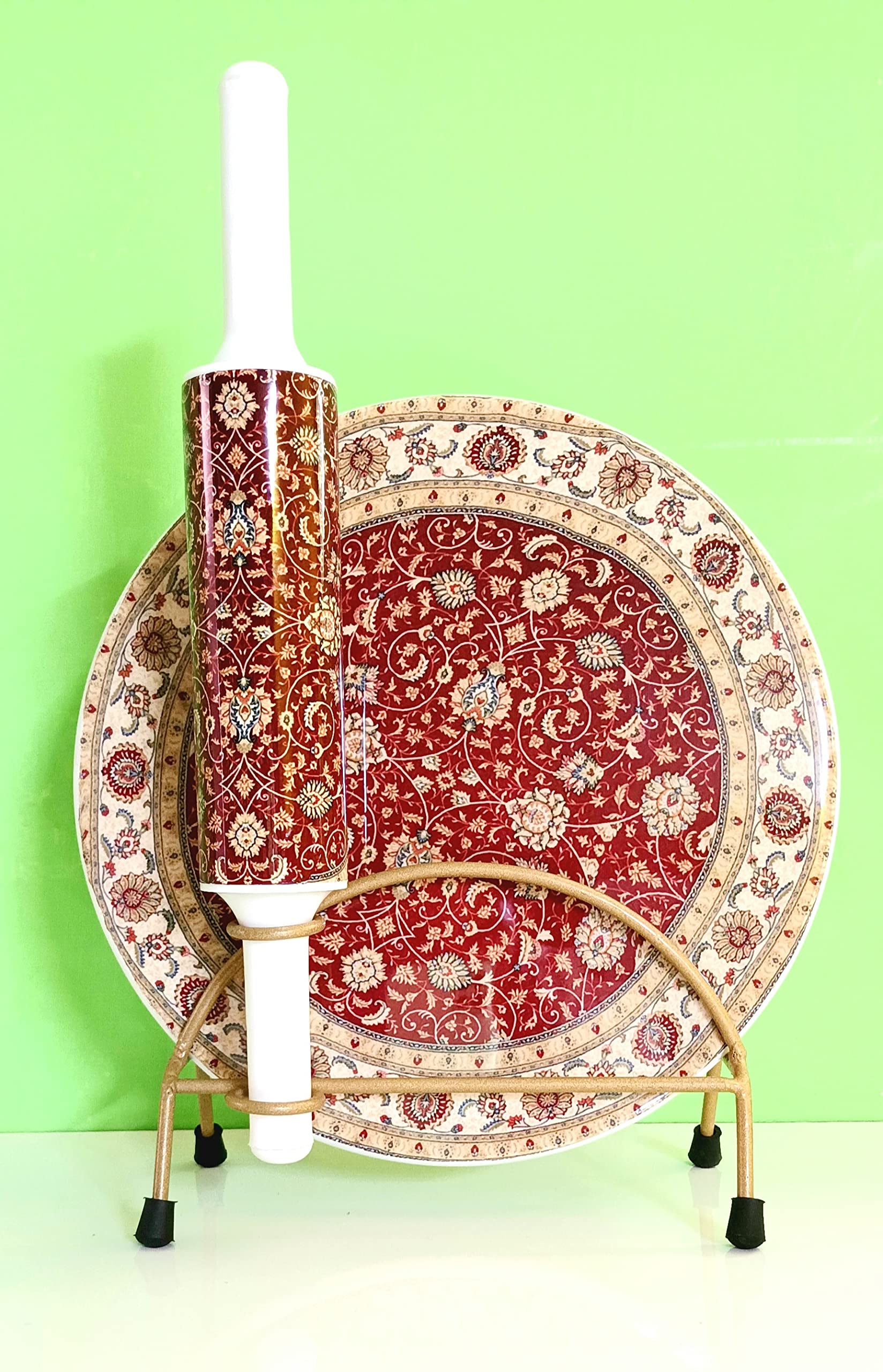 Marble Chakla Belan Rajwada|| Designer Roti Maker || Decorative Marble Chakla & Metal Belan | designer rolling pin chakla belan chapati rolling board printed|design may vary|