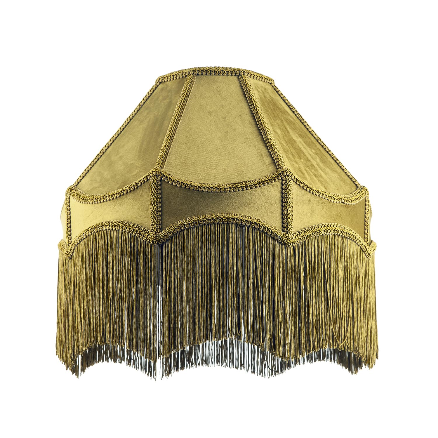 Rackhams Green Traditional Victorian Empire 40Cm Shade In Olive With Tassels