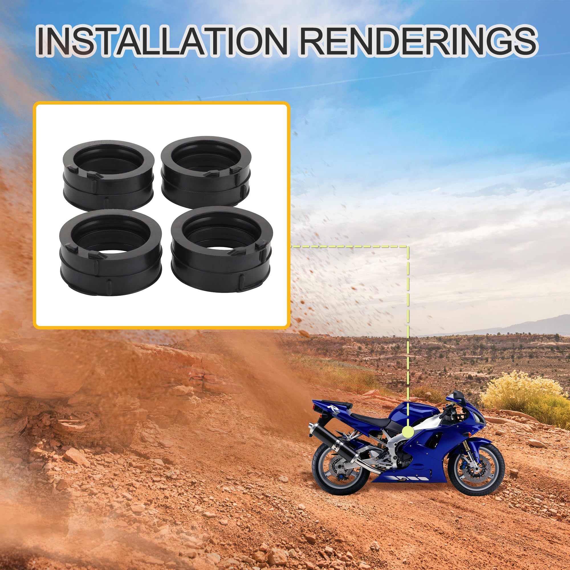 GOOFIT Capucha Antipolvo Del Maniquí De AdmisióN Del Carburador Reemplazar Para YZF R1 1998-2001 4XV-13597-00