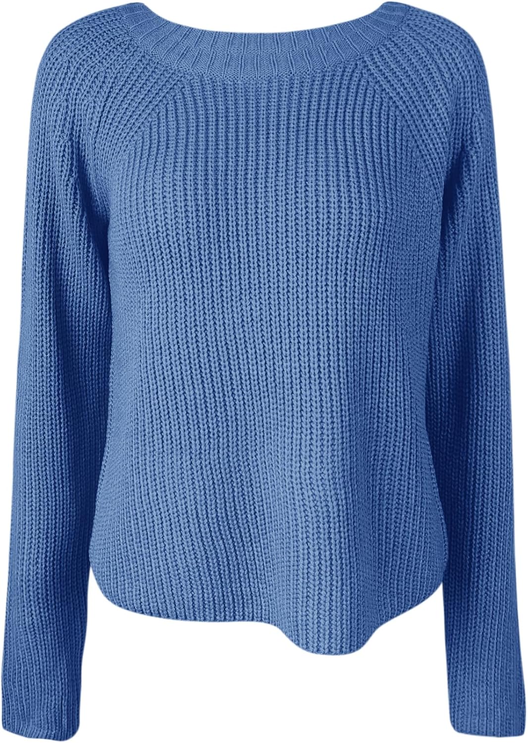 PRETTODAY Women's Crew Neck Knit Pullover Sweaters Raglan Long Sleeve Ribbed Knit Casual Cropped Tops - Image 4